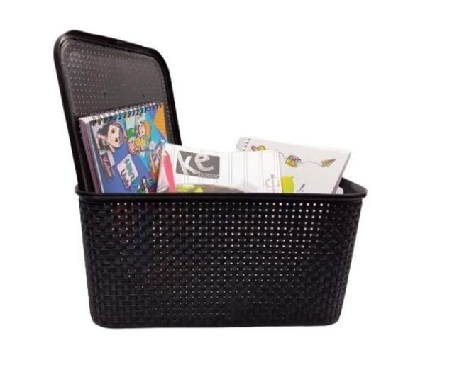 Imagem de Kit Com 3 Organizador Rattan 20L Preto