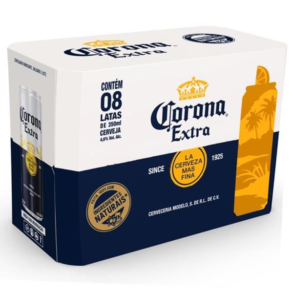 Imagem de Kit Com 3 Packs Com 8 Latas Cerveja Corona Extra Sleek 350Ml