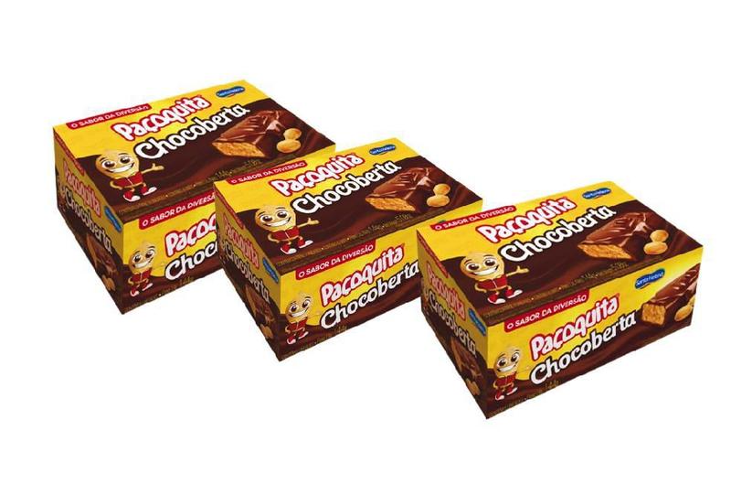 Kit Com 3 Paçoquita Cobertura De Chocolate 24X18G - Santa Helena Imagem de Kit Com 3 Paçoquita Cobertura De Chocolate 24X18G