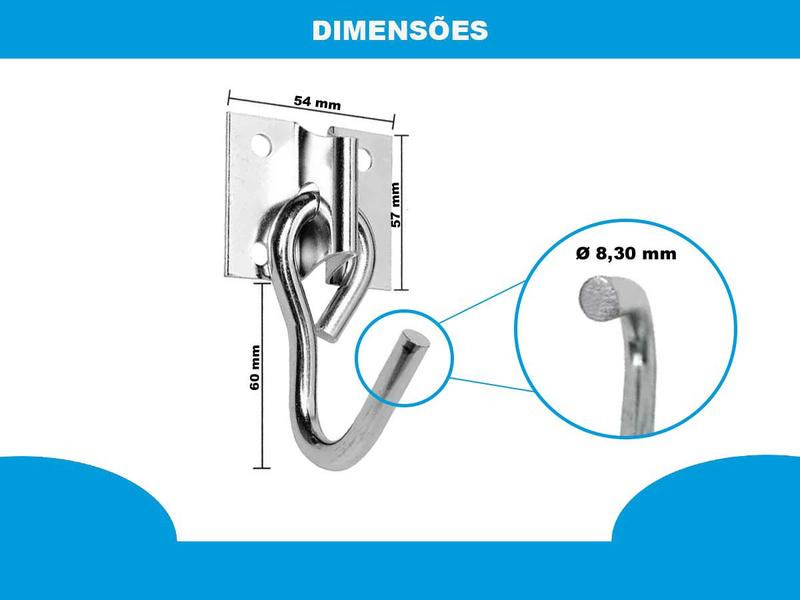 Kit Com 3 Par de Gancho Para Armar Rede De Dormir Descansar - Roa Imagem de Kit Com 3 Par de Gancho Para Armar Rede De Dormir Descansar
