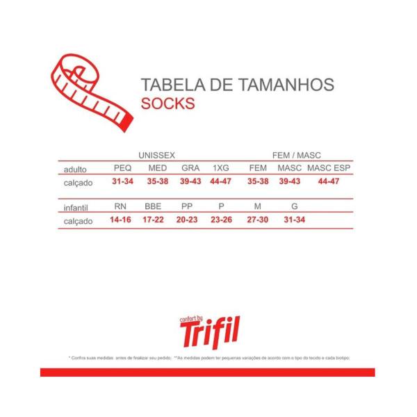 Imagem de Kit Com 3 Pares De Meia Esportiva Algodão Cano Médio Trifil - T08721