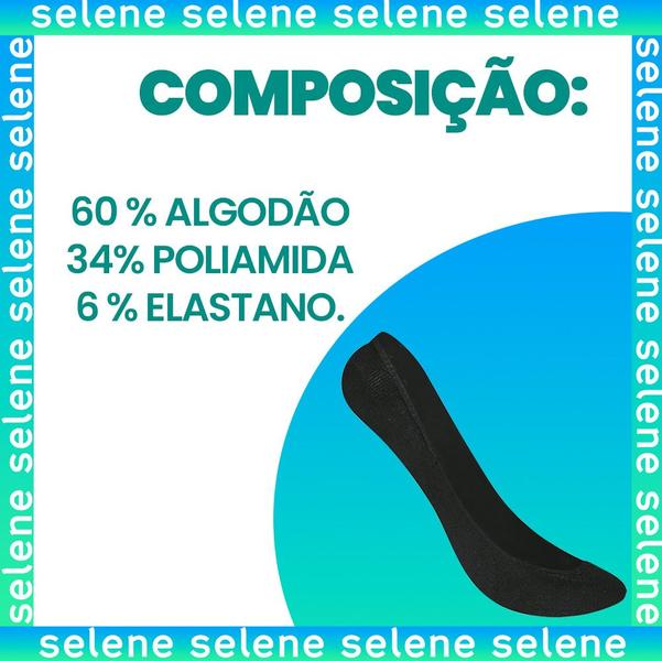 Imagem de Kit Com 3 Pares Meias Selene Sapatilha Modelo Super Invisível Feminina