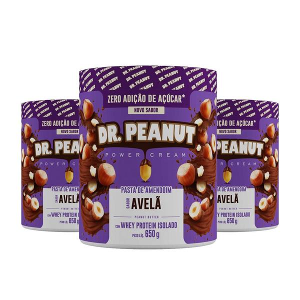 Kit com 3 pastas de amendoím dr. peanut 600g avela - Dr Peanut Imagem de Kit com 3 pastas de amendoím dr. peanut 600g avela