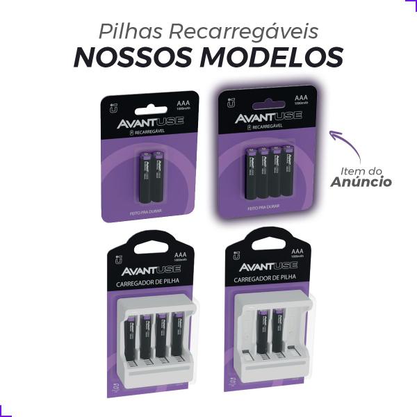 Imagem de Kit com 3 pilhas avant recarregavel aaa 1000mah 4un