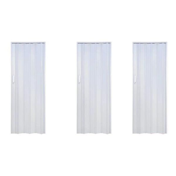 Imagem de Kit com 3 Portas Sanfonadas de Pvc 210x84cm Gelo