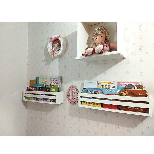Kit com 3 Prateleiras Para Livros 2 Ripas Decoração Quarto de Bebê Mdf 55 cm - arte cedro Imagem de Kit com 3 Prateleiras Para Livros 2 Ripas Decoração Quarto de Bebê Mdf 55 cm
