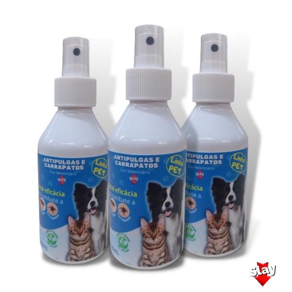 Imagem de Kit com 3 SlayPet Mata Pulgas e Carrapatos - Frasco 200ml