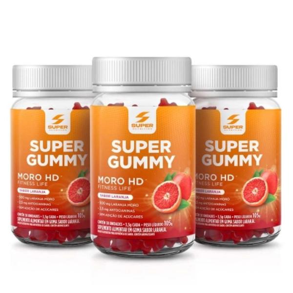 Imagem de Kit Com 3 Super Gummy Moro Hd Super Nutrition 30 Gomas