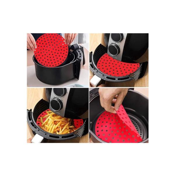 Imagem de Kit com 3 Tapetes de Silicone para Air Fryer e 1 Mini Seladora para Lacrar Sacos