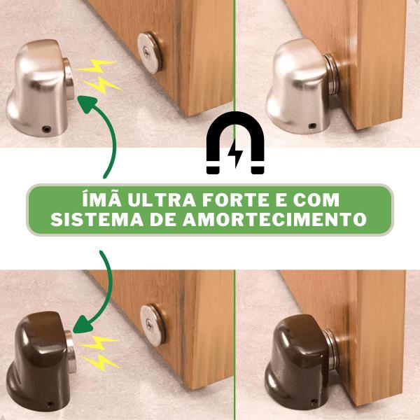 Imagem de Kit com 3 Travas Magnéticas de Porta Potente Fixa Com Cola ou Parafuso