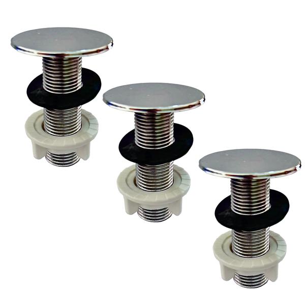 Imagem de Kit com 3 Un Tapa Furo de Torneira Blukit 50 mm x 70 mm para Pias, Cubas, Lavatórios e Bidê - 091502