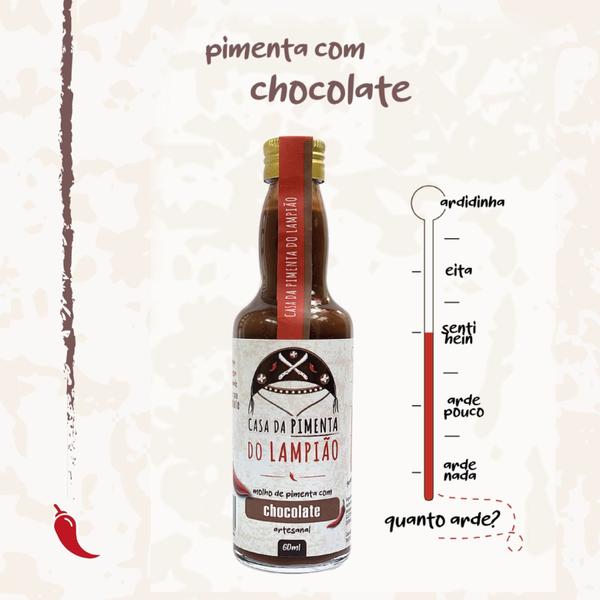 Imagem de Kit com 3 unidades, Molho De Pimenta Com Chocolate 60 ml