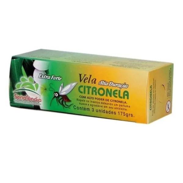 Imagem de Kit Com 3 Velas Citronelas Repelente Natural Perfume Suave.