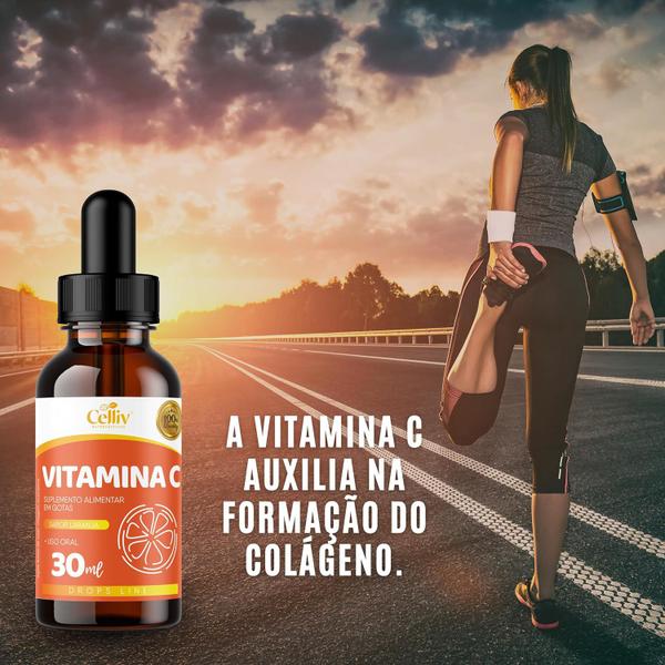 Imagem de Kit Com 3 - Vitamina C em Gotas 30ml Celliv