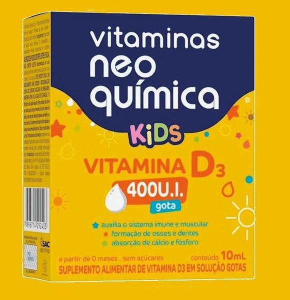 Imagem de Kit Com 3 Vitaminas D3 400UI Kids 10ml - Neoquimica