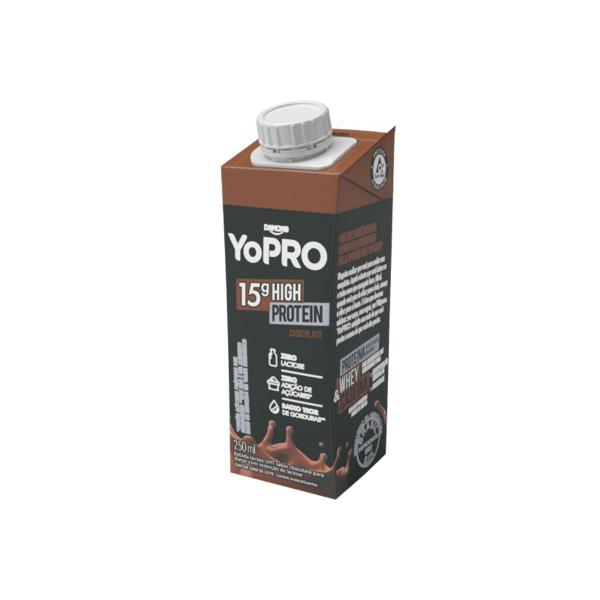 Imagem de Kit com 3 YoPro Danone High Protein Bebida Láctea Chocolate 250ml cada