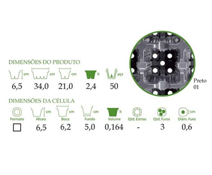 Imagem de Kit Com 30 Bandeja Alta Plástica 15 Células Sementeira