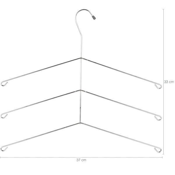 Imagem de Kit Com 30 Cabides Cabide Cromado Triplo Para Camisas Roupas