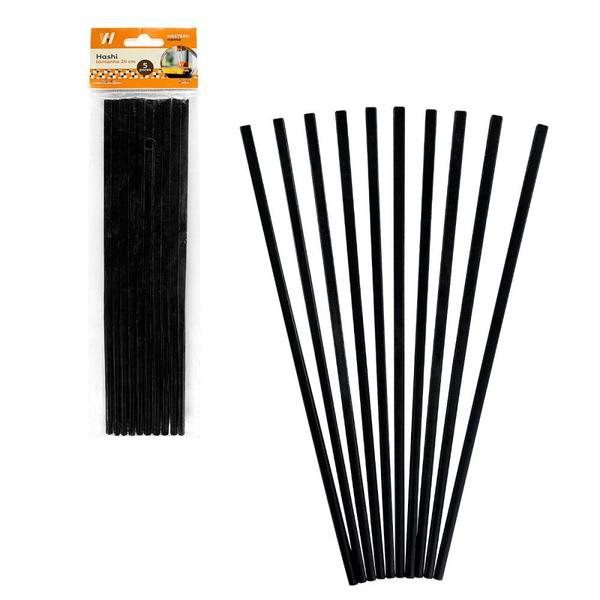 Imagem de Kit com 30 Pares de Hashi Preto Reutilizáveis com 24cm cada