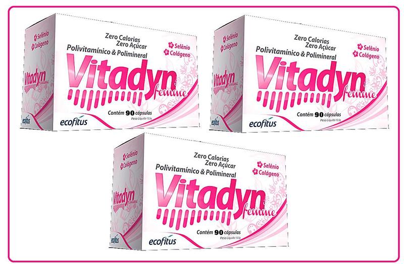 Imagem de Kit Com 3cx Vitaminas Vitadyn Femme Com 90Cps - Ecofitus