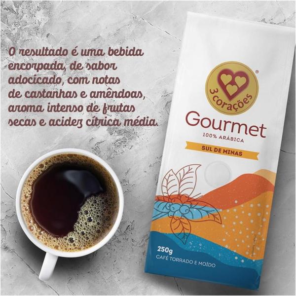 Imagem de Kit Com 3Pc Café Moido 3Corações Gourmet Sul De Minas 250G