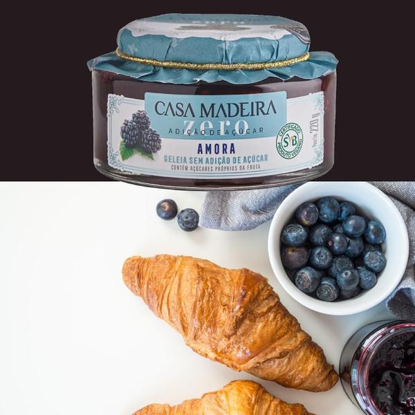 Kit Com 3Un Geleia Casa Madeira Zero Amora 220G Imagem de Kit Com 3Un Geleia Casa Madeira Zero Amora 220G
