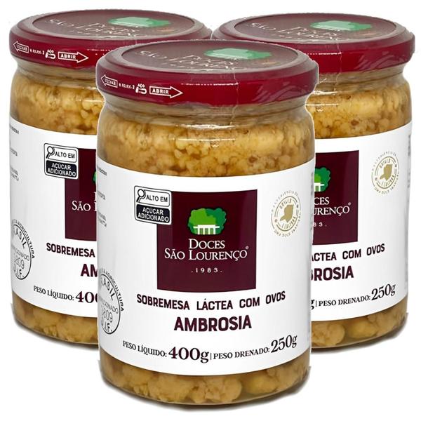 Imagem de Kit Com 3Und Doce Ambrosia São Lourenço 400G