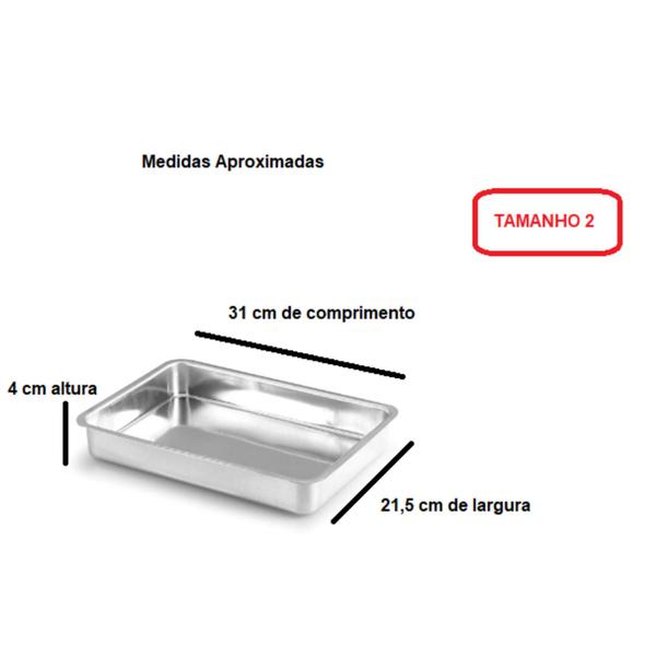 Imagem de Kit Com 4 Assadeiras Retangular Padrão Tamanho 0, 1, 2, 3 - Alumínio Qualidade Superior IF 35