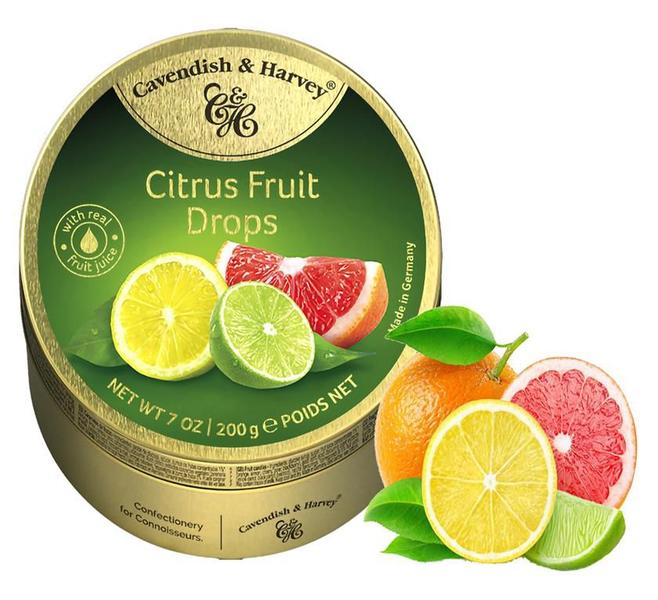 Imagem de Kit com 4 Balas Alemãs Cavendish & Harvey Citrus Fruit 200g