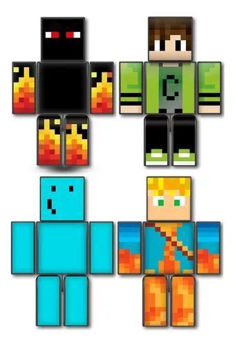 Imagem de Kit com 4 Bonecos Articulados Youtubers do jogo Minecraft