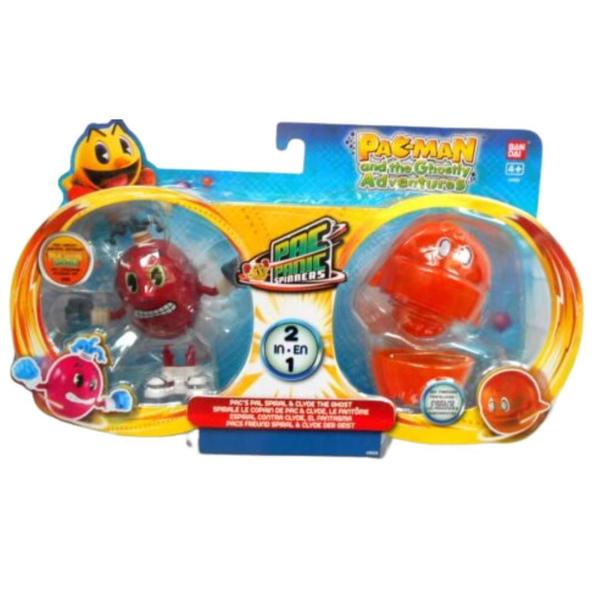 Imagem de Kit Com 4 Bonecos Pac Man Panic Spinners Giratório Bandai