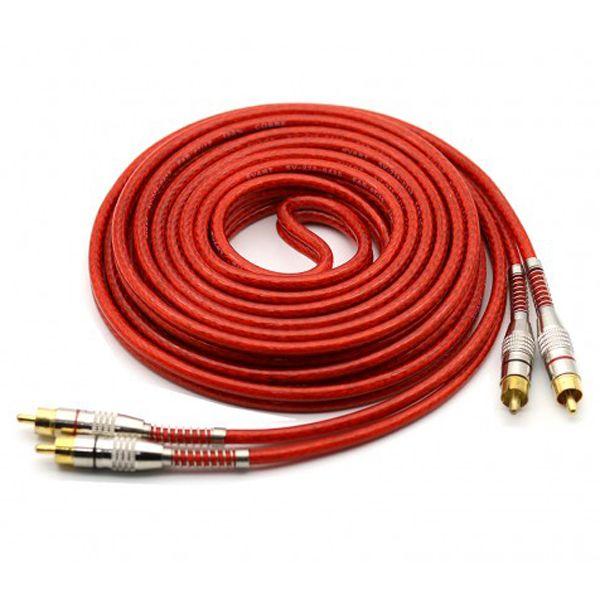 Imagem de Kit com 4 Cabos RCA 5 Metros Dupla Blindagem Cobre Vermelho 