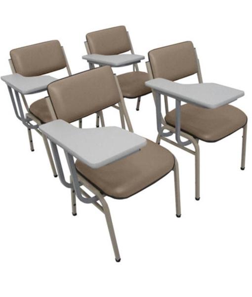 Kit com 4 Cadeiras para Auditórios Linha Hotel Smart Bege - Design Office Móveis Imagem de Kit com 4 Cadeiras para Auditórios Linha Hotel Smart Bege