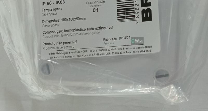 Imagem de Kit com 4 Caixas de passagem PVC branca 10x10x5cm PTA BRUM