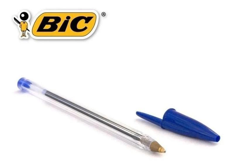 Imagem de Kit Com 4 Canetas Azul Esferográfica Bic Cristal Clássica