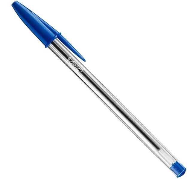 Imagem de Kit Com 4 Canetas Azul Esferográfica Bic Cristal Clássica