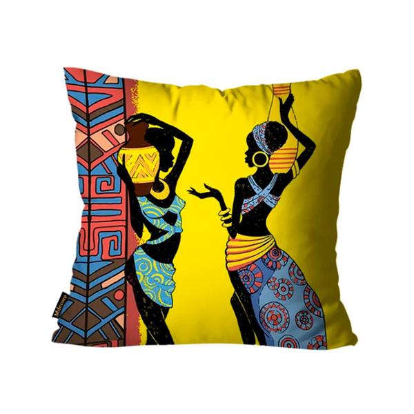 Imagem de Kit com 4 Capas de Almofadas Africanas Amarelo - 45X45cm