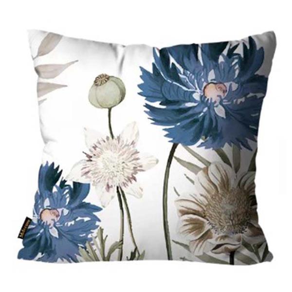 Kit com 4 Capas de Almofadas Decorativas Floral Verde e Azul - 45x45 - Mdecore Imagem de Kit com 4 Capas de Almofadas Decorativas Floral Verde e Azul - 45x45