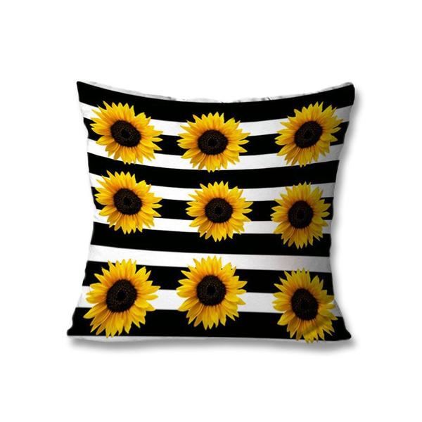 Imagem de Kit com 4 Capas de Almofadas Decorativas Girassol Amarelo