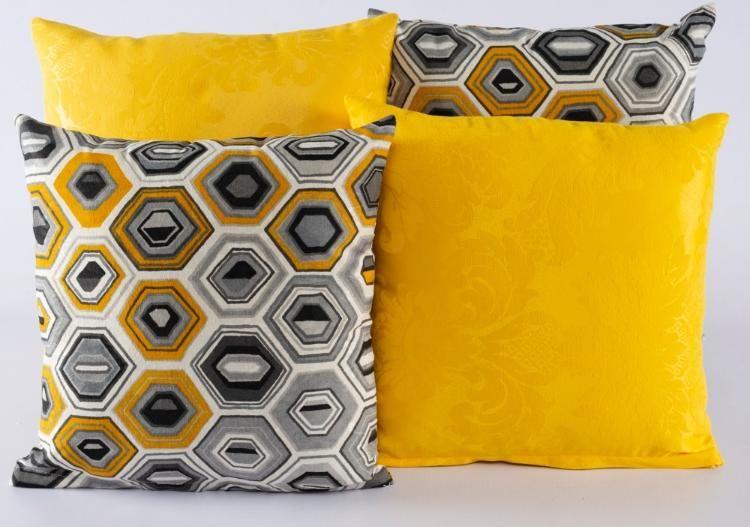 Imagem de Kit Com 4 Capas Para Almofadas Decorativas De Sofá 40x40 Amarelo