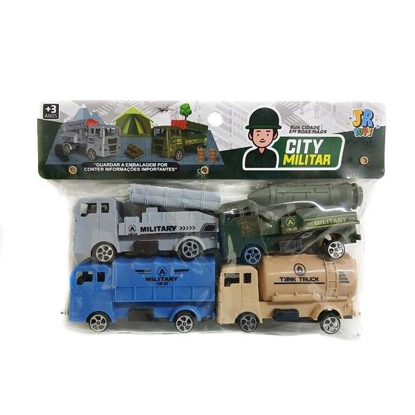 Imagem de Kit Com 4 Carrinhos City Militar JR Toys