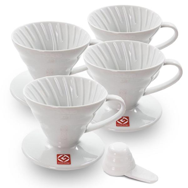 Imagem de Kit com 4 Coadores de Café em Acrílico Branco Hario V60-01