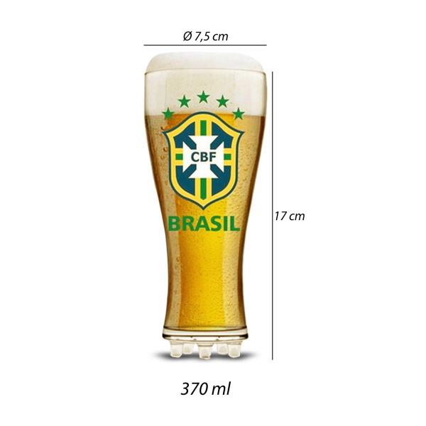 Imagem de Kit Com 4 Copos Chuteira Seleção Brasileira Copa 2022 370ml