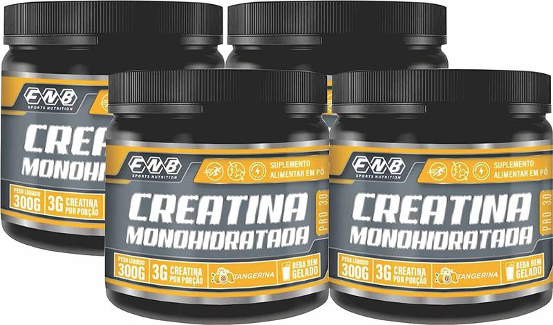Kit Com 4 Creatina Monohidratada Pro 3.0 300g Sabor Tangerina Refrescante - Flora Nativa do Brasil Imagem de Kit Com 4 Creatina Monohidratada Pro 3.0 300g Sabor Tangerina Refrescante