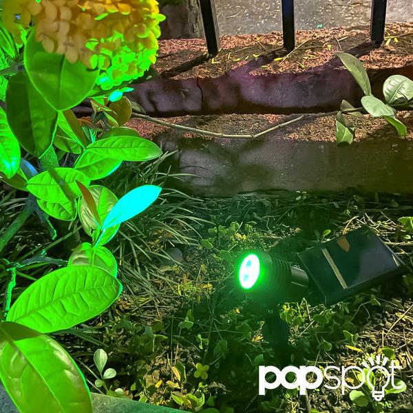 Imagem de Kit com 4 - Espeto de Jardim Spot ABS Luminária Solar LED SMD Verde Decoração 10 Lúmens