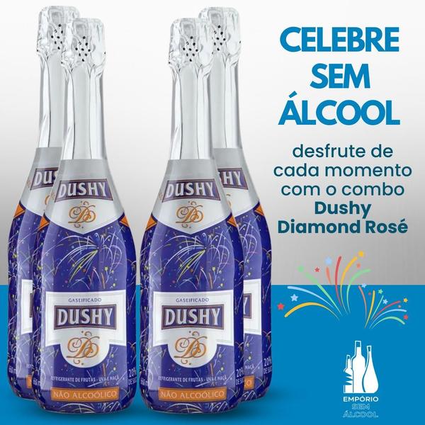 Imagem de Kit com 4 Espumante Sem Álcool Dushy Fest 660mL Nacional 