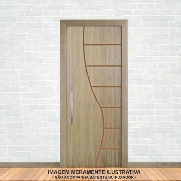 Imagem de Kit com 4 Folhas de Porta Madeira Decorada 210x80cm Espessura 3,5cm Cantareira Mgm Carvalho Alpha