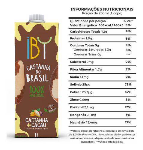 Imagem de Kit com 4 Leite Vegetal de Castanha do Brasil e Cacau Iby 1L
