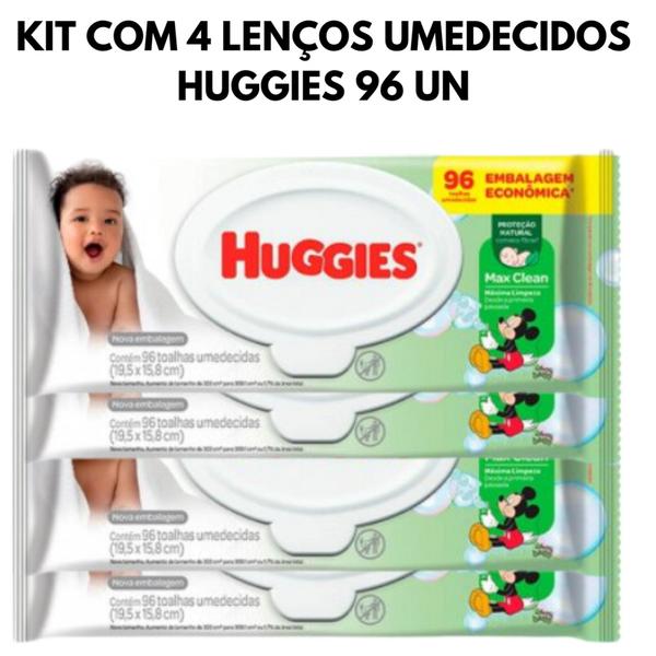 Imagem de Kit com 4 Lenços Umedecidos Huggies 96UN