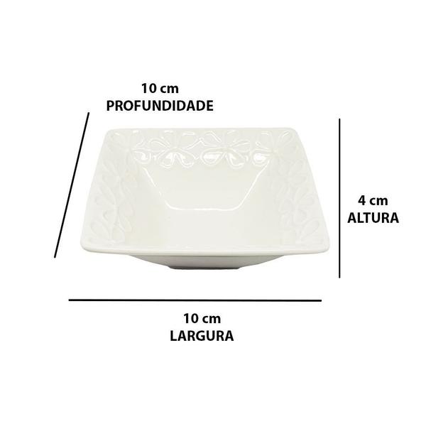 Imagem de Kit com 4 molheira porcelana louça branca c/ colher